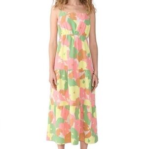 Social Standard by Sanctuary Multicolor Floral Smocked Tiered Adjustable Dress